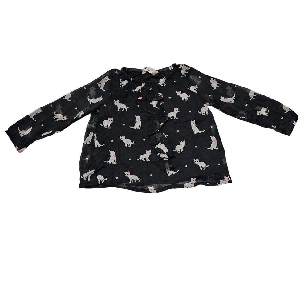 H&M Girls Size 2-3X Long Sleeve Shirt Cats